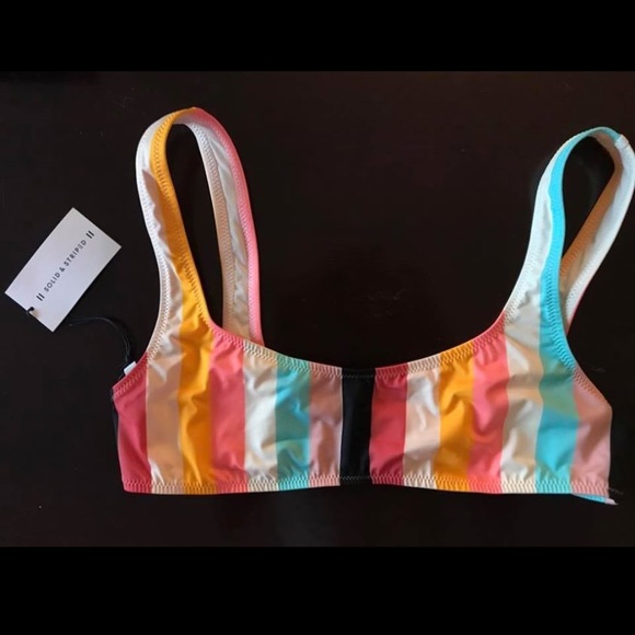 NWT Solid & Striped Bikini Top - Elle Top - Picture 2 of 5